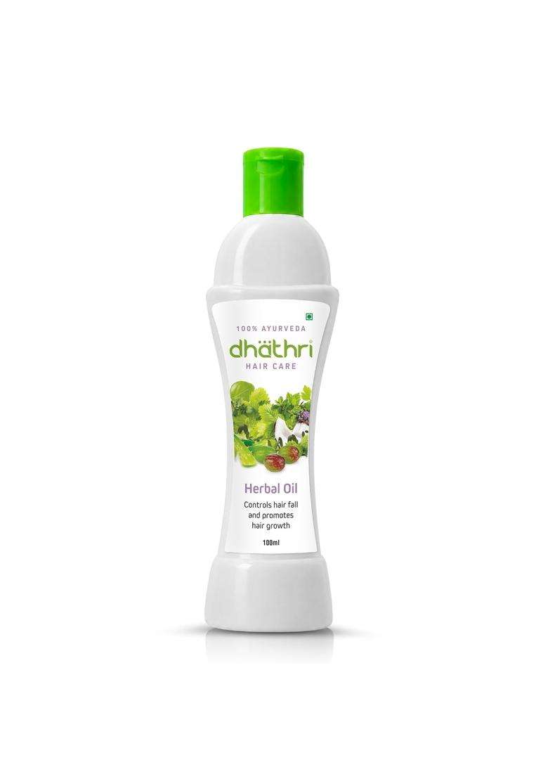 Dhathri Hair Care Herbal Oil with Musk Root, Liquorice, Amla & Aloe Vera 100 ml | Authentic Traditional Formula | Nourishes & Strengthens Hair - Indya
