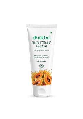 Dhathri Papaya Refreshing Face Wash 100 ml | Feel Fresh & Look Smooth | Paraben, Phthalate & Silicone Free | Gentle Daily Facial Cleanser