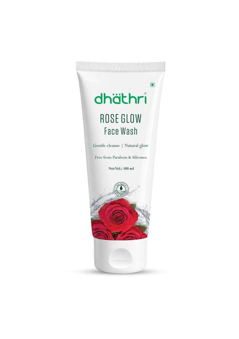 Dhathri Rose Glow Face Wash 100 ml | Gentle Daily Cleanser for Natural Glow | Removes Dirt, Oil & Impurities | Paraben & Silicone Free - Indya