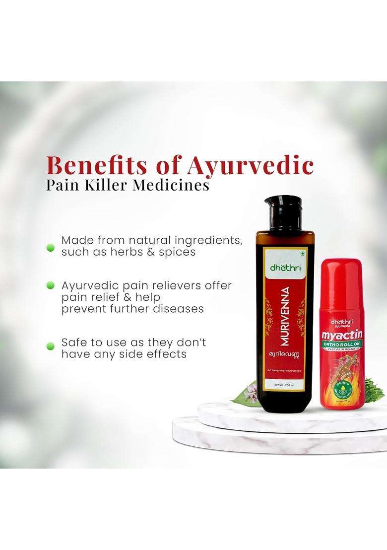 Dhathri Myactin for instant pain relief 275 ml | Authentic Traditional Formula | Dhathri Murivenna for muscle cramps, sprain - Indya