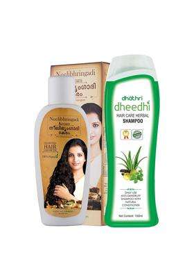Dhathri Neelibhringadi Keram Oil 100 ml | Natural Herbal Care | Promotes hair growth and Dheedhi Herbal Shampoo 100 ml