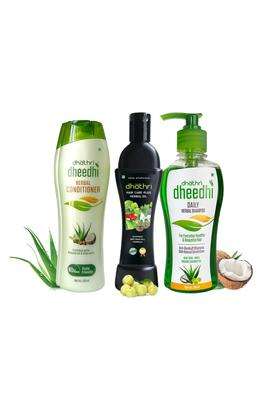 Dhathri Ultimate Seller Combo 650 ml | Authentic Traditional Formula | Hair Care Plus Oil, Dheedhi Daily Shampoo & Ayurvedic Conditioner