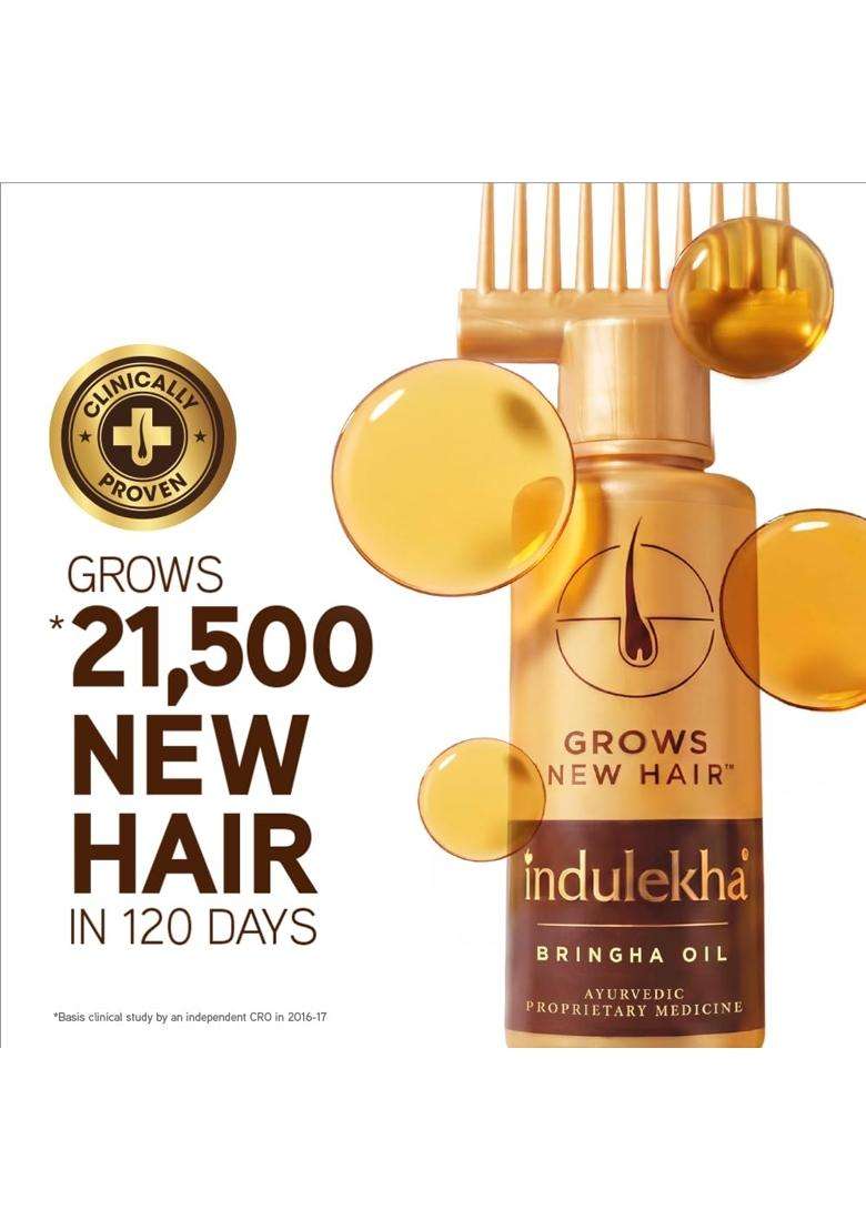Indulekha Ayurvedic Hair Growth Oil with Bringha, Rosemary, Amla For men and women, 100 ml | Authentic Traditional Formula | 100% Ayurvedic - Indya