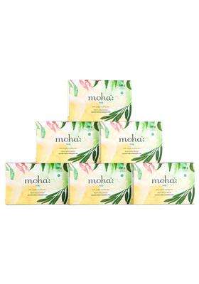 Moha Herbal Bathing Soap with Neem, Tulsi & Aloe Vera for Soft, Supple & Healthy Skin 100 g (Pack of 6) | Natural Herbal Care