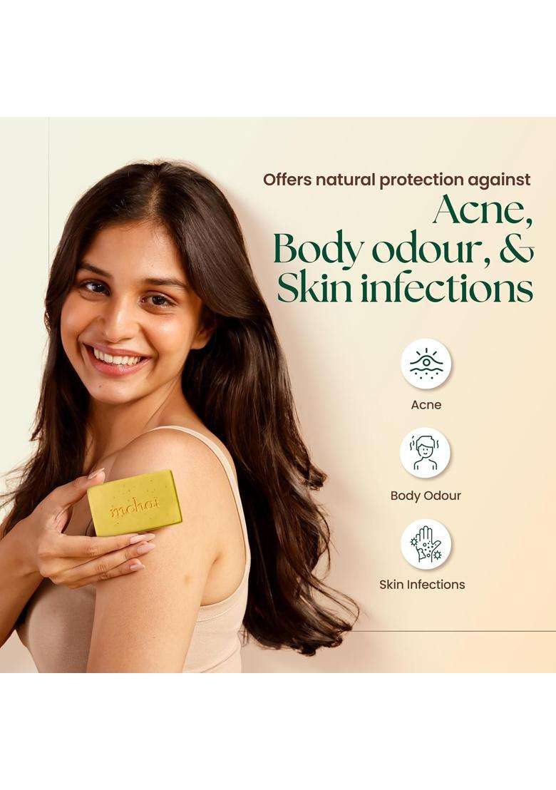 Moha Herbal Bathing Soap with Neem, Tulsi & Aloe Vera for Soft, Supple & Healthy Skin 100 g (Pack of 6) | Natural Herbal Care - Indya