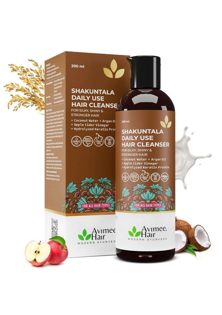 Avimee Herbal Keshpallav Hair Oil (100 ml) & Hairtone PV 1 Scalp Spray (100 ml) & Shakuntala Hair Shampoo (200 ml) & Radha hair Conditioner (200 ml) - Indya