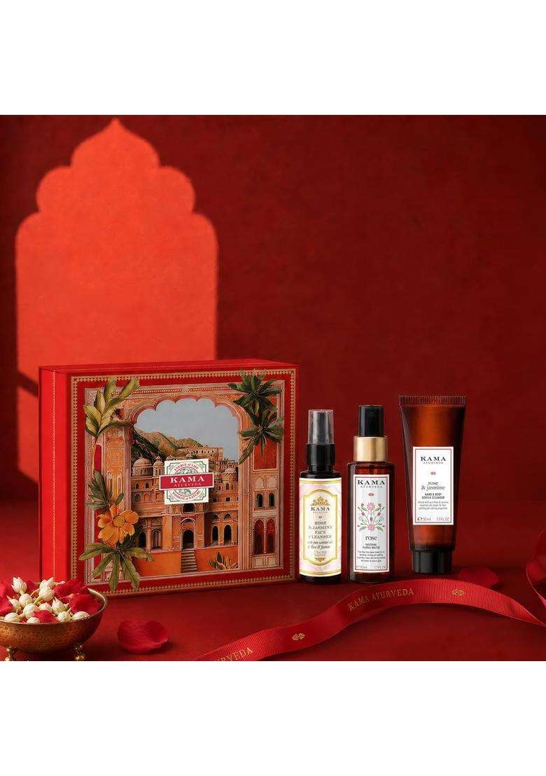Kama Ayurveda Rose Radiance Gift Set 150 ml (Pack of 3) | Authentic Traditional Formula - Indya