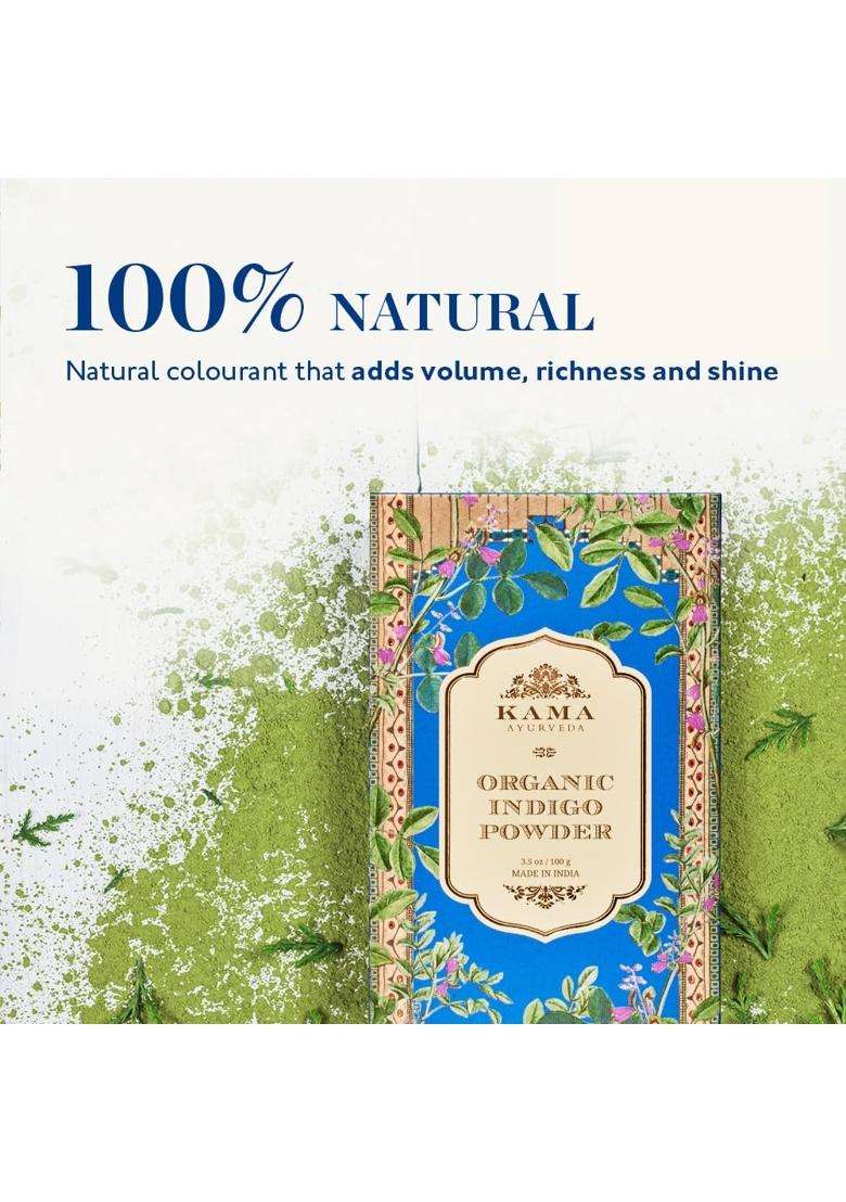 Kama Ayurveda Organic Indigo Powder, 100g | Authentic Traditional Formula - Indya