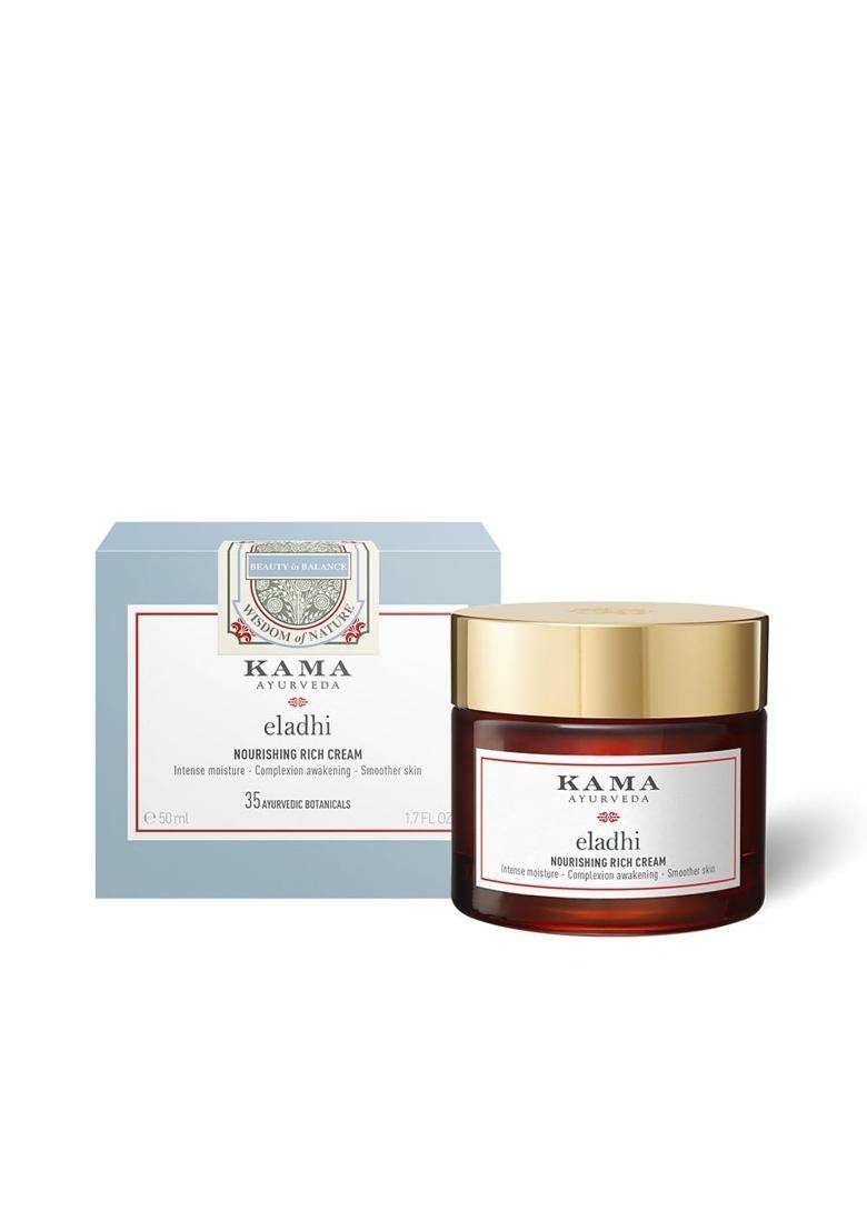 Kama Ayurveda Eladhi Nourishing Rich Cream 50 ml | Authentic Traditional Formula | For Barrier Repair with Cardamom & Aloe Vera 50 ml - Indya