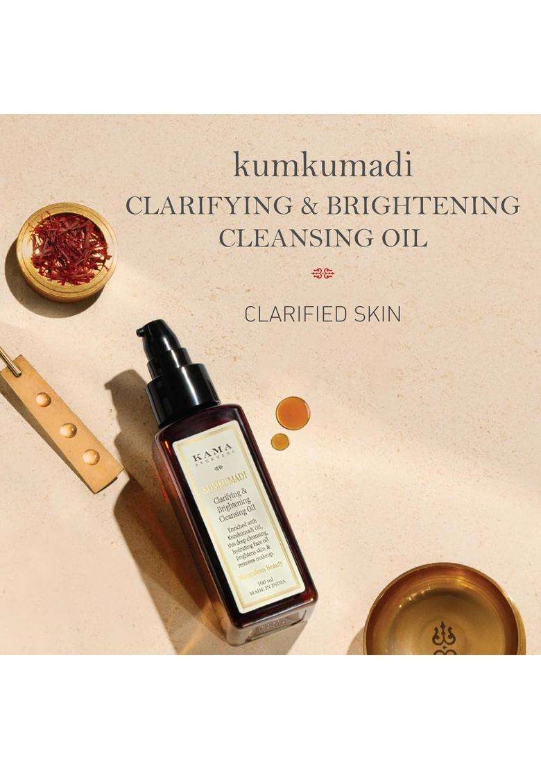 Kama Ayurveda Kumkumadi Clarifying & Brightening Cleansing Oil 50 ml | Authentic Traditional Formula - Indya