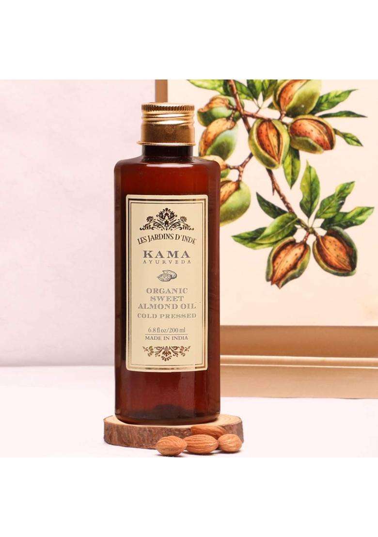 Kama Ayurveda Organic Sweet Almond Oil 200 ml | Authentic Traditional Formula - Indya