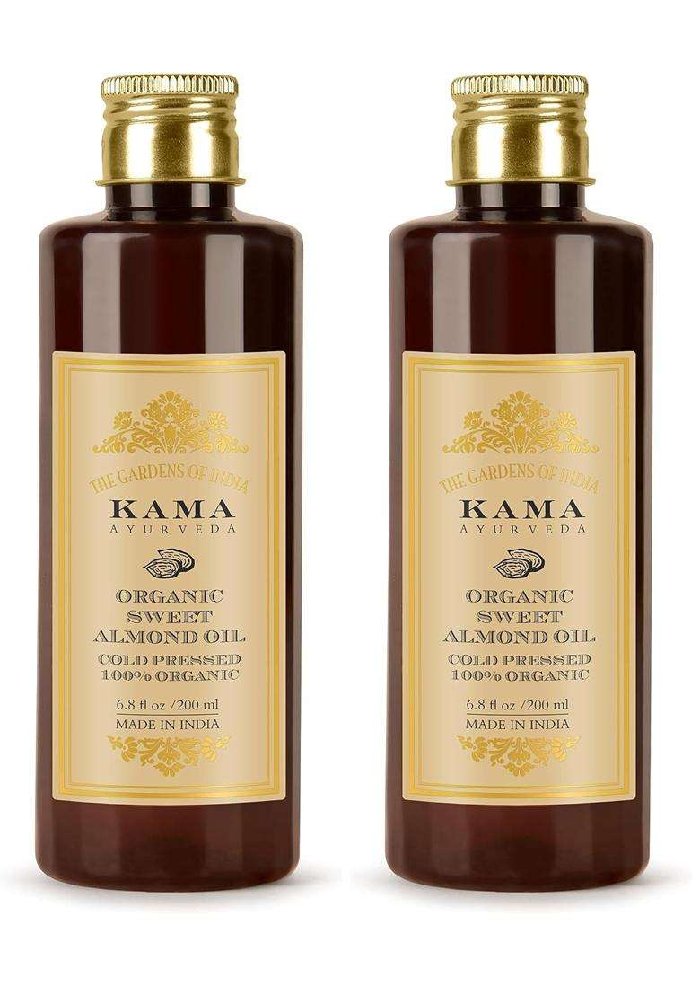 Kama Ayurveda Organic Sweet Almond Oil 200 ml | Authentic Traditional Formula - Indya