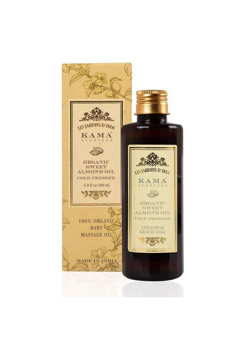 Kama Ayurveda Organic Sweet Almond Oil 200 ml | Authentic Traditional Formula - Indya