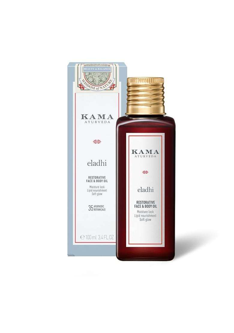 Kama Ayurveda Eladhi Restorative Face & Body Oil For Smooth Skin 100 ml | Authentic Traditional Formula | After Bath Oil - Indya