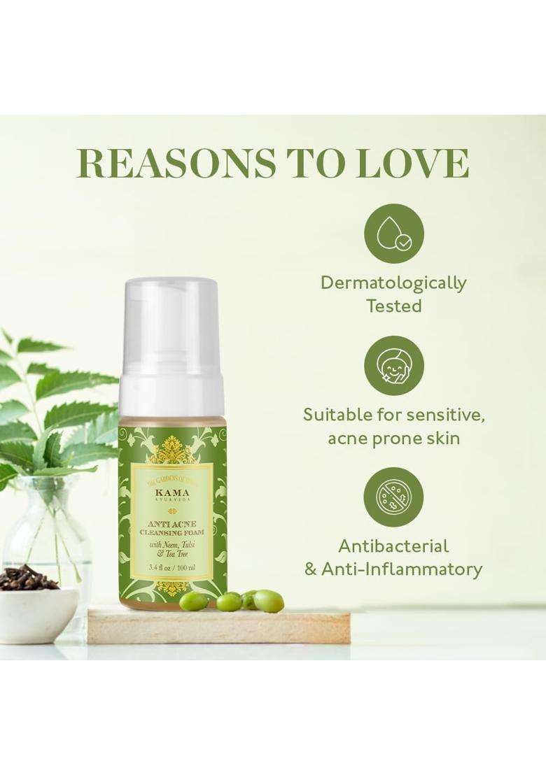 Kama Ayurveda Anti Acne Cleansing Foam 50 ml | Authentic Traditional Formula - Indya