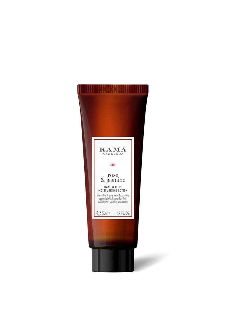 Kama Ayurveda Rose & Jasmine Lightweight & Hydrating, Hand and Body Lotion 50 ml | Authentic Traditional Formula - Indya