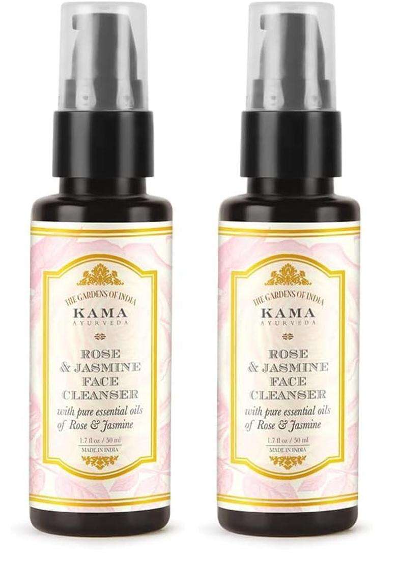 Kama Ayurveda Rose and Jasmine Face Cleanser with the Pure Essential Oils of Rose and Jasmine 50 ml | Authentic Traditional Formula - Indya