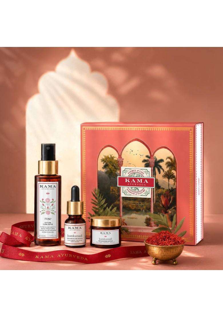 Kama Ayurveda Kumkumadi Night Glow Gift Set 61 g (Pack of 3) | Authentic Traditional Formula - Indya