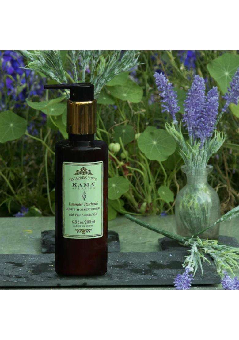 Kama Ayurveda Lavender Patchouli Body Moisturiser with Pure Essential Oils of Lavender and Patchouli, 200 ml | Authentic Traditional Formula - Indya