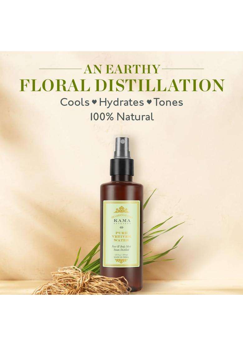 Kama Ayurveda Pure Vetiver Water 50 ml | Authentic Traditional Formula - Indya