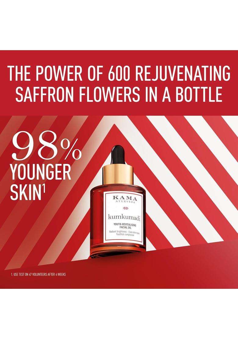 Kama Ayurveda Kumkumadi Youth-Revistalising Facial Oil 30 ml | Authentic Traditional Formula | Rich in Vitamin A & C - Indya