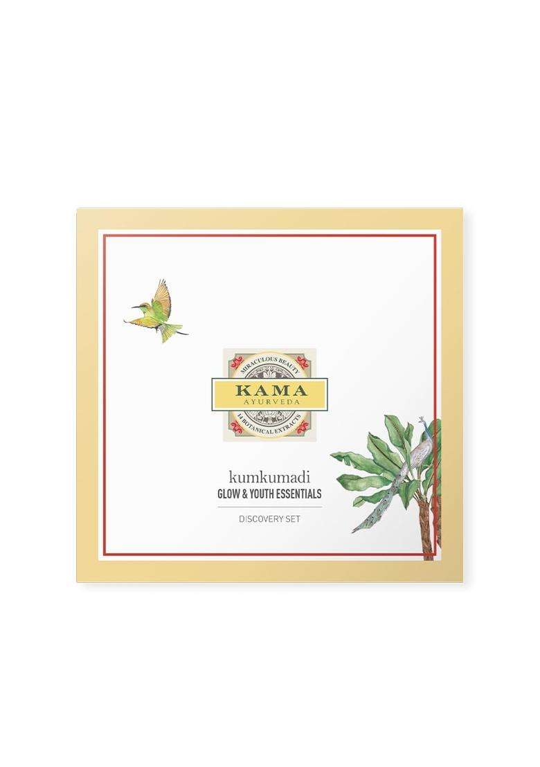 Kama Ayurveda Kumkumadi Glow Discovery Set / 3 piece Skincare Sample Set 33 ml | Authentic Traditional Formula - Indya