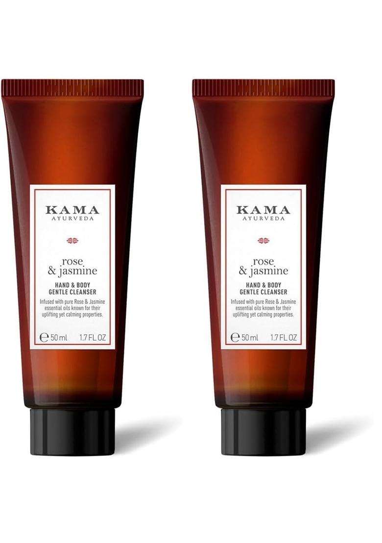 Kama Ayurveda Rose & Jasmine Moisturising Body Cleanser 50 ml | Authentic Traditional Formula - Indya