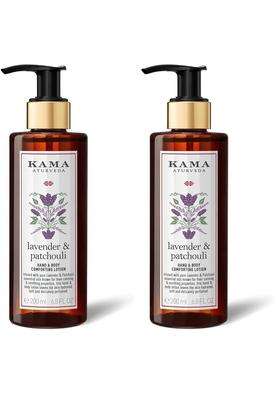 Kama Ayurveda Lavender & Patchouli Soothing & Hydrating, Hand and Body Lotion 200 ml | Authentic Traditional Formula