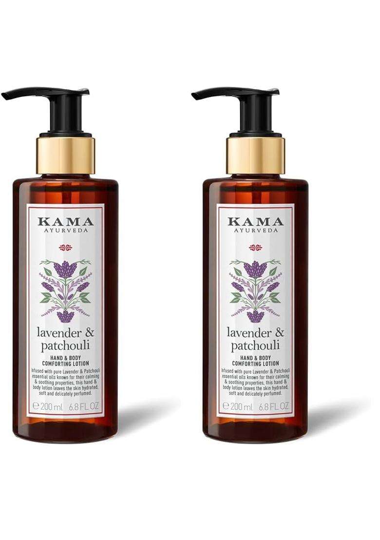 Kama Ayurveda Lavender & Patchouli Soothing & Hydrating, Hand and Body Lotion 200 ml | Authentic Traditional Formula - Indya