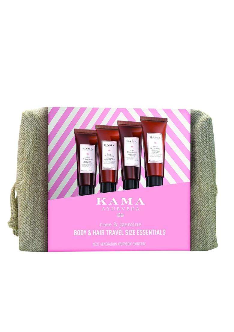 Kama Ayurveda Rose Jasmine Body & Hair Travel Size Essentials 200 ml | Authentic Traditional Formula - Indya
