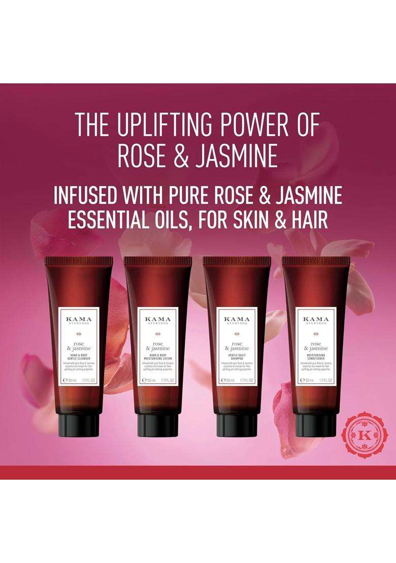 Kama Ayurveda Rose Jasmine Body & Hair Travel Size Essentials 200 ml | Authentic Traditional Formula - Indya