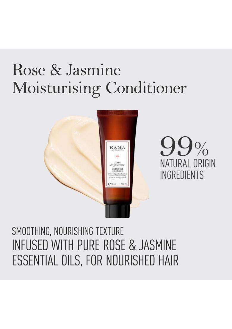 Kama Ayurveda Rose Jasmine Body & Hair Travel Size Essentials 200 ml | Authentic Traditional Formula - Indya