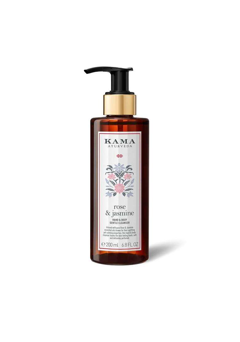 Kama Ayurveda Rose & Jasmine Moisturising Body Cleanser 200 ml | Authentic Traditional Formula - Indya