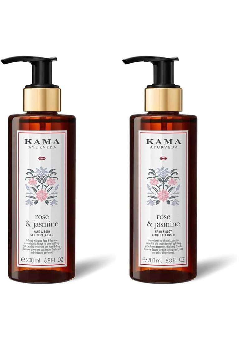 Kama Ayurveda Rose & Jasmine Moisturising Body Cleanser 200 ml | Authentic Traditional Formula - Indya