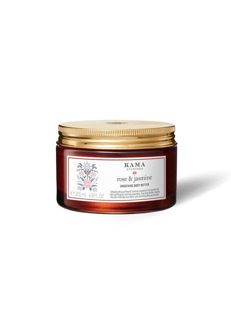 Kama Ayurveda Rose & Jasmine Intense Moisturising, Smoothing Body Butter 200 ml | Authentic Traditional Formula - Indya