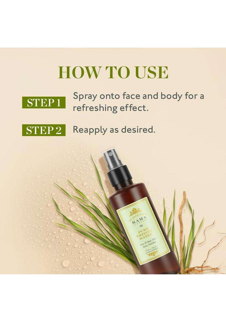 Kama Ayurveda Pure Vetiver Water, 50 ml (Pack of 2) | Authentic Traditional Formula - Indya
