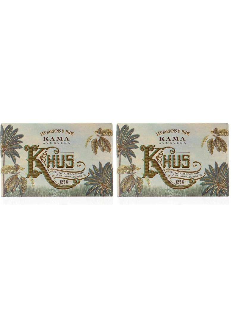 Kama Ayurveda Organic Khus Soap 100% Organic and Cold Pressed, 125g (Pack of 2) | Authentic Traditional Formula - Indya