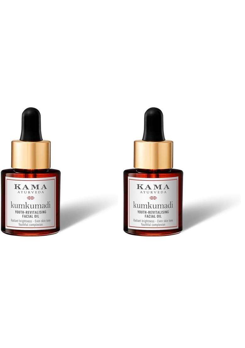 Kama Ayurveda Kumkumadi Youth-Revistalising Facial Oil 30 ml (Pack of 2) | Authentic Traditional Formula | Rich in Vitamin A & C - Indya
