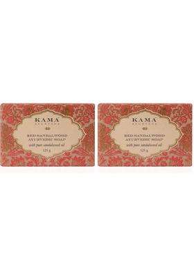 Kama Ayurveda Red Sandalwood Ayurvedic Soap with Pure Sandalwood Oil, 125g (Pack of 2) | Authentic Traditional Formula
