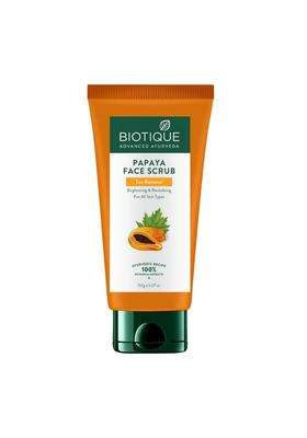 Biotique Papaya Tan Removal Brightening & Revitalizing Face Scrub 150g | Gentle Exfoliation | Smooth and Clear Complexation | 100% Botanical Extracts