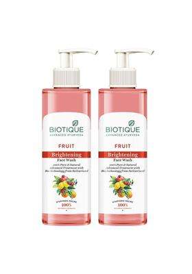 Biotique Fruit Brightening Face Wash 200 ml*2 | Authentic Traditional Formula | Ayurvedic and Organically Pure | Advanced Swiss Technology