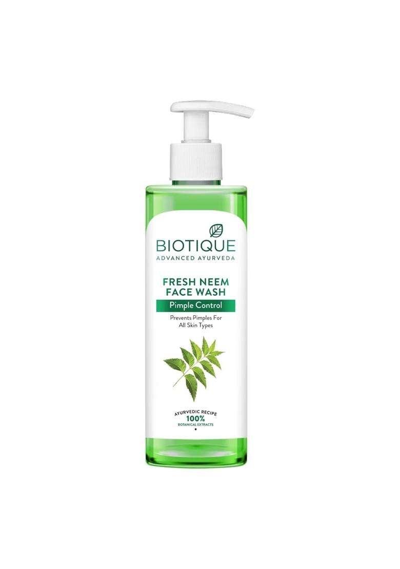 Biotique Neem Pimple Control Face Wash 250 ml | Authentic Traditional Formula | Ayurvedic and Organically Pure | Prevents Pimples - Indya