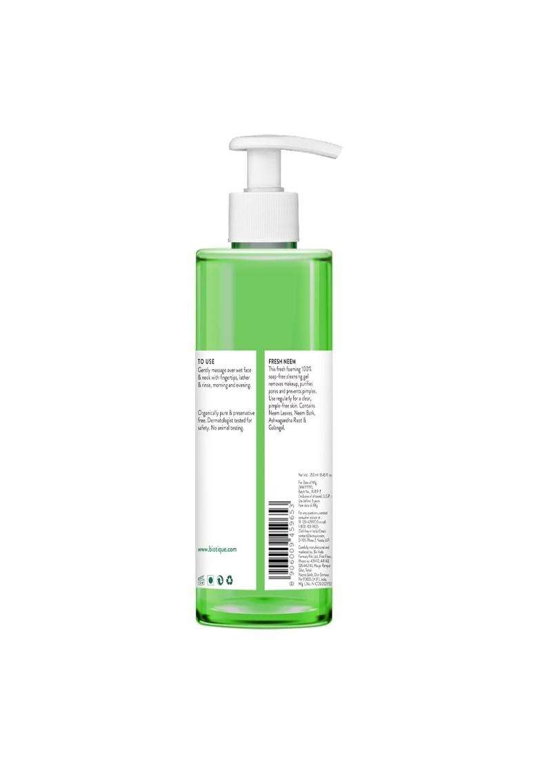 Biotique Neem Pimple Control Face Wash 250 ml | Authentic Traditional Formula | Ayurvedic and Organically Pure | Prevents Pimples - Indya