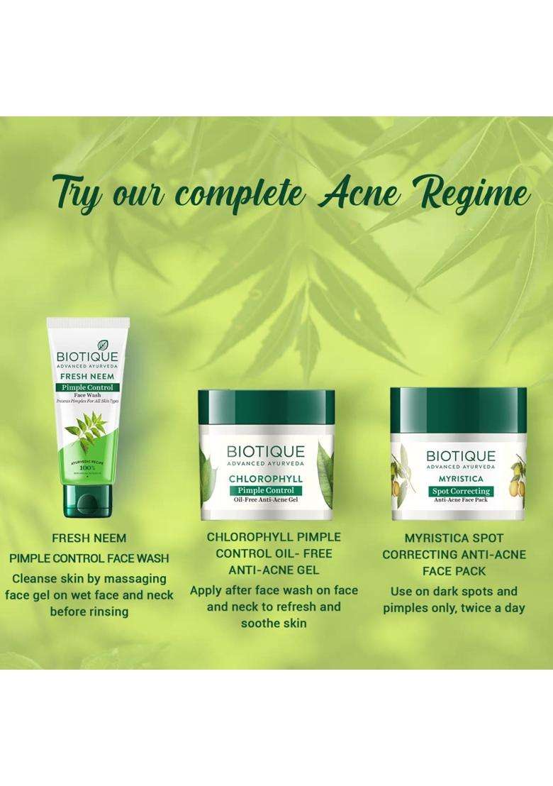 Biotique Fresh Neem Pimple Control Face Wash 150 ml | Authentic Traditional Formula | Ayurvedic and Organically Pure | Prevents Pimples - Indya