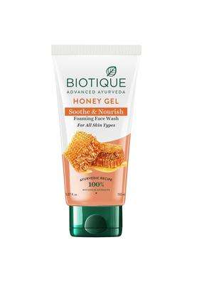 Biotique Honey Gel Soothe & Nourish Foaming Face wash 150 ml | Soap Free Formula | Reduce Dryness | 100% Botanical Extracts