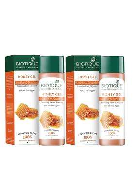 Biotique Bio Honey Gel Refreshing Foaming Face Cleanser, 120 ml, White (Pack of 2)