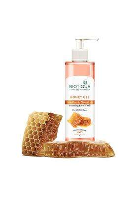 Biotique Honey Gel Soothe & Nourish Foaming Face wash 200 ml | Soap Free Formula | Reduce Dryness | 100% Botanical Extracts