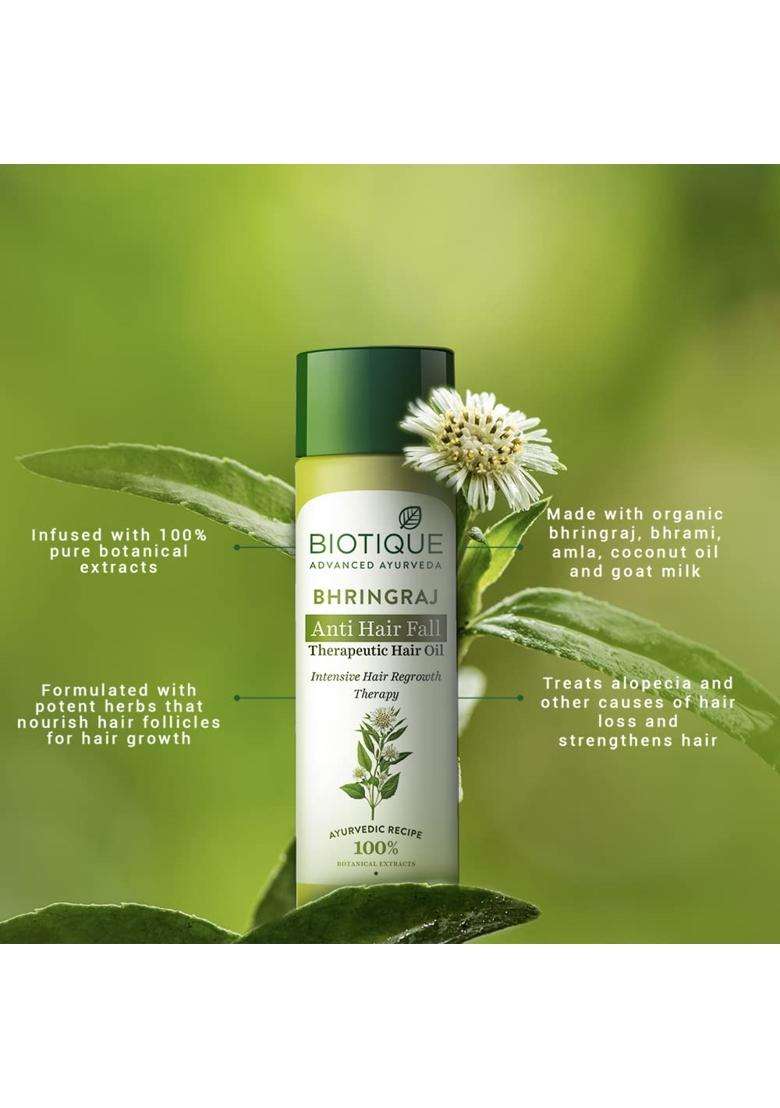 Biotique Bio Bhringraj Therapeutic Hair Oil for Falling Hair 200 ml | Intensive Regrowth Treatment | Nourishing Follicles | Strong and Shiny | 200m - Indya
