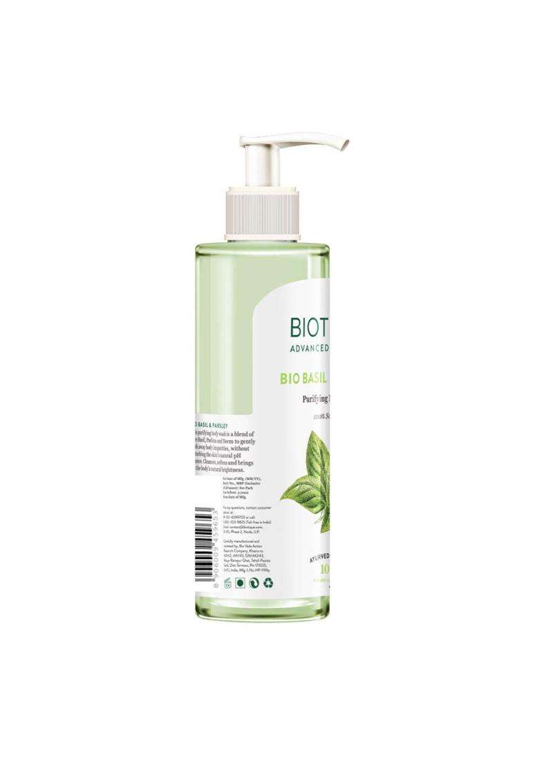 Biotique Basil & Parsley Revitalizing Body Wash 200 ml | Soften Skin | Provides Natural Brightness | Deeply Cleanses | 100% Botanical Extracts - Indya