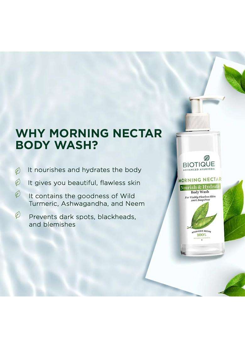 Biotique Morning Nectar Nourish & Hydrate Body Wash For Visibly Flawless Skin, 200 ml - Indya